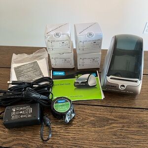 Dymo LabelWriter 400 Turbo Thermal Label Printer USB and Power Cable Labels